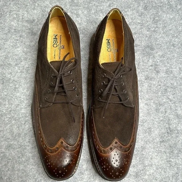 NWOT Sandro Moscoloni Men's RussellWingtip Shoe in Brown. Sz: 12